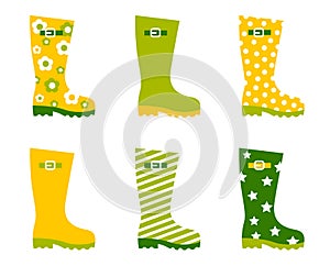 Spring wellington rain boots set