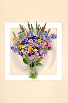 Spring Wildflower Posy Background Frame