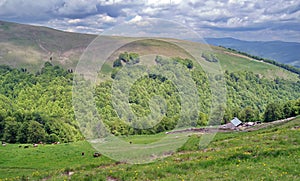 Spring. Wonderful mountain landscape - Baiului Mountains, landmark attraction in Romania