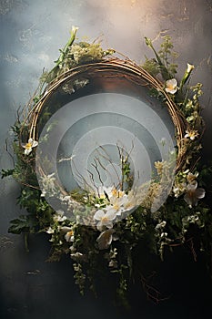 Spring wreath digital background photo