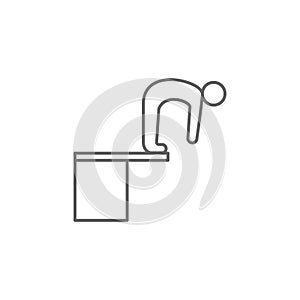 Springboard man icon. Element of swimming poll thin line icon