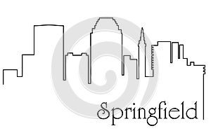 Springfield city one line drawing abstract background with cityscape