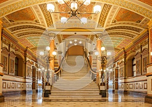 Interior architecture and staircase,Springfield, Illinois, USA