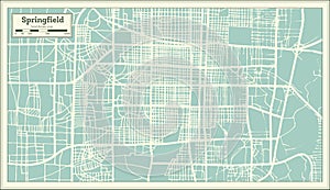 Springfield USA City Map in Retro Style. Outline Map.