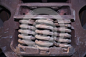 Springs on Train Car Undercarriage