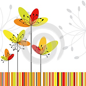 Springtime abstract flower greeting card