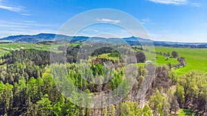 Springtime Aerial View of Countryside