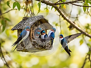 Springtime Arrival at Pitt Meadows Birdhouse Observing Tree Swallows in Their Charming Spring Habitat photo