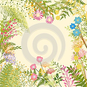 Springtime Colorful Flower Garden Party Background