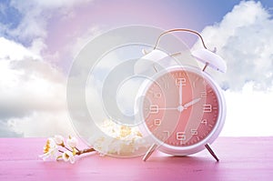 Springtime Daylight Saving Time Clock Concept