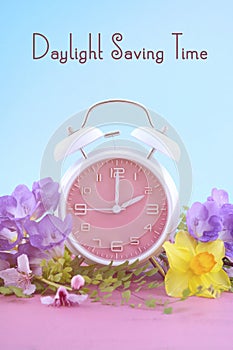 Springtime Daylight Saving Time Clock Concept photo