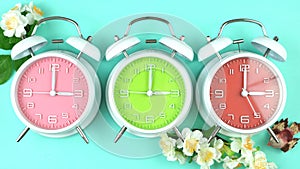 Springtime Daylight Saving Time Clocks