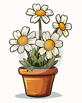 Springtime Delights: A Whimsical Illustration of Coveted Daisies