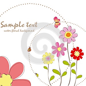 Springtime floral with butterfly greeting card