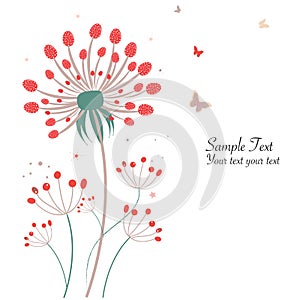 Springtime floral dandelion greeting card