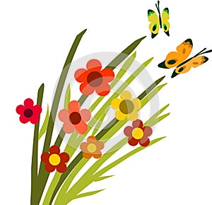 Springtime flower bloom and butterflies -2