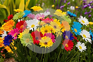 Springtime freshness multi colored daisy evokes seasonal vibrancy