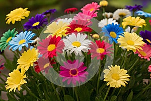 Springtime freshness multi colored daisy evokes seasonal vibrancy