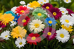 Springtime freshness multi colored daisy evokes seasonal vibrancy