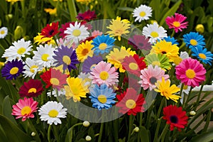 Springtime freshness multi colored daisy evokes seasonal vibrancy