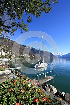 Springtime at Geneva lake, Montreux, Switzerland