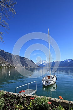 Springtime at Geneva lake, Montreux, Switzerland