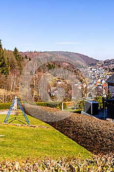 Springtime hiking through the beautiful Thuringian Forest near Steinbach - Thuringia - Germany