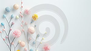 springtime joy and Easter celebrations with lifelike felt embellishments, showcasing delicate pastel colors against a photo