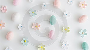 springtime joy and Easter celebrations with lifelike felt embellishments, showcasing delicate pastel colors against a photo