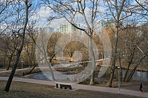 Springtime landscape on the river