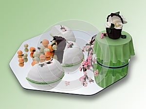Springtime marzipan food arrangement