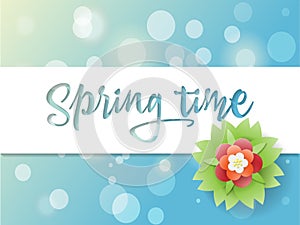 Springtime poster, greeting card, vector