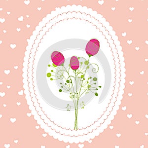 Springtime rose flowers greeting card