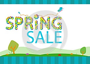 Springtime Sale Season Concept Template. Editable Clip Art.