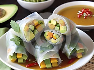 Springtime Sensation: Fresh and Zesty Mango Avocado Rolls