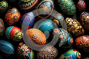 Springtime Splendor: A Vibrant Cluster of Easter Eggs