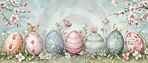 Springtime Splendor: A Vibrant Easter Card Featuring Delicate De
