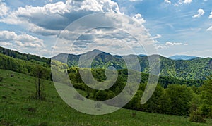 Springtime Velka Fatra mountains with highest Klak hill in Slovakia