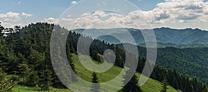 Springtime Velka Fatra mountains from Tlsta hill in Slovakia