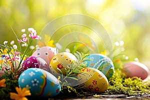 Springtime vibrance: Easter background with lively colors