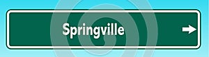 Springville Road Sign