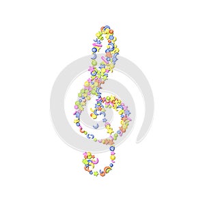 Sprinkled grainy treble clef