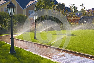 Sprinkler of automatic watering photo