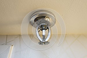 Sprinkler on celling of room