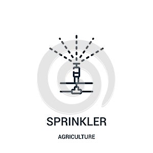 sprinkler icon vector from agriculture collection. Thin line sprinkler outline icon vector illustration. Linear symbol for use on