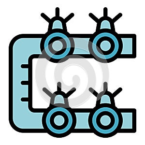 Sprinkler pipe icon vector flat