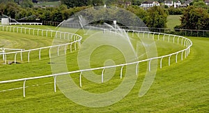 Sprinklers on racecourse