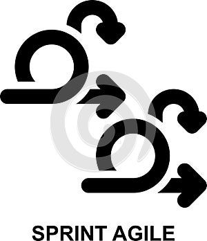 sprint agile, sprint, scrum, agile, iterative, project management outline icon