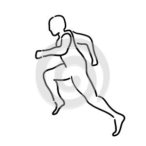 Sprint athlete vector outline