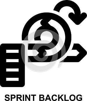 sprint backlog, product backlog, sprint, scrum, backlog, agile outline icon